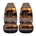 thumbnail image 4 of Garronmavis Aztec Brown Bear Car Seat Cover Set of 2 Breathable Front Car Seat Covers Interior Protector Universal Fit Anti-Slip Driver Seats Protector, 4 of 7