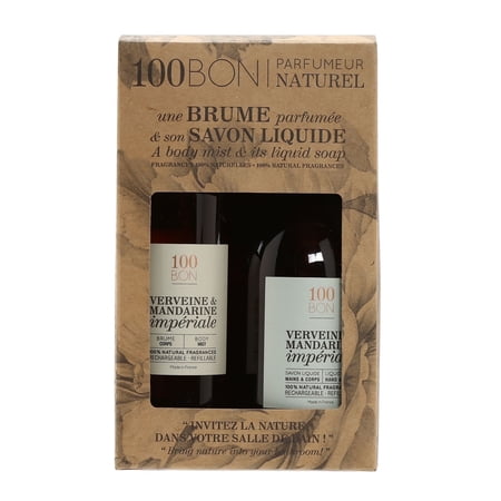 100BON Bath & Body Set Verveine & Mandarine Includes 10 oz Liquid Soap 6.7 oz Body Mist 2 Piece