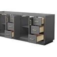 thumbnail image 2 of Wyndham Collection Miranda 84" No-Sink Wood Double Bathroom Vanity in Gray/Gold, 2 of 4