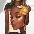 thumbnail image 2 of TSADFHJI Hauts Fluides en Chiffon Blouses pour Femmes Mode Décontractée Ample Imprimé Col Rond Manches Courtes T-Shirt Haut m Clair, 2 of 5