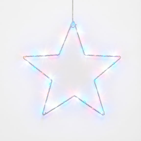 Indoor/Outdoor Battery-Operated LED Star Hanging Light, Red/Cool White/Blue, 14", Patriotic by Way To Celebrate