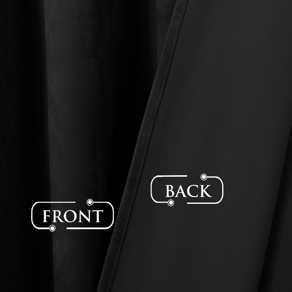 StangH Blackout Velvet Curtains for Bedroom - Super Soft Smooth Soundproof Velvet Drapes with Grommet Heat & Noise Reducing Window Covering for Study Room/Loft, W52 x L63, Black, 2 Pcs