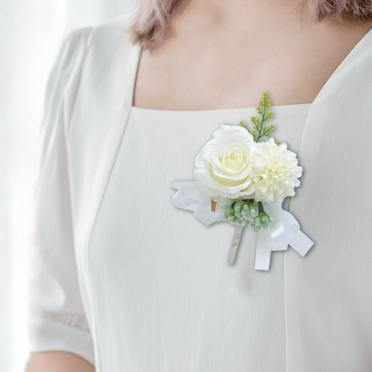 blue and black white and gold dress for sale Shimmer Gold Rose Corsage and Boutonniere – flower arrangement | Brea, CA main image 1