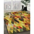 thumbnail image 2 of Ahgly Company Indoor Square Patterned Saddle Brown Abstract Area Rugs, 5' Square, 2 of 6