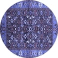 thumbnail image 1 of Ahgly Company Machine Washable Indoor Round Oriental Blue Industrial Area Rugs, 7' Round, 1 of 4