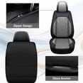 thumbnail image 4 of JIAMAOXIN 2-piece car seat cover front cover, waterproof leather, airbag compatible car seat cushion cover, suitable for most cars (Black and Gray), 4 of 5