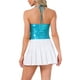 thumbnail image 3 of TOP METÁLICO SIN ESPALDA PARA MUJERES INSPIRE CHIC, CAMI CON TIRANTES ASIMÉTRICOS Y BRILLO, TANK TOP S AZUL CIELO, 3 of 6