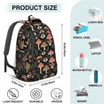 thumbnail image 5 of Mushroom and Eye Black Pattern Backpack for School, Cute School Bag with Adjustable Shoulder Straps and Padded Back, 16.9"x12.6"x5.9", 5 of 5