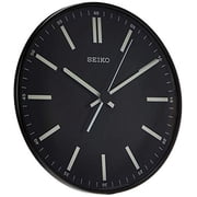 Seiko 12 Landon Round Wall Clock, Black, Quartz, Analog, QXA521JLH