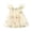 W133 Beige, variant on Curuila Infant Toddler Girls Mesh Dress Flutter Sleeve Floral Embroider Square Neck Party Fashionable Dresses For Girls Size 3-6 Months