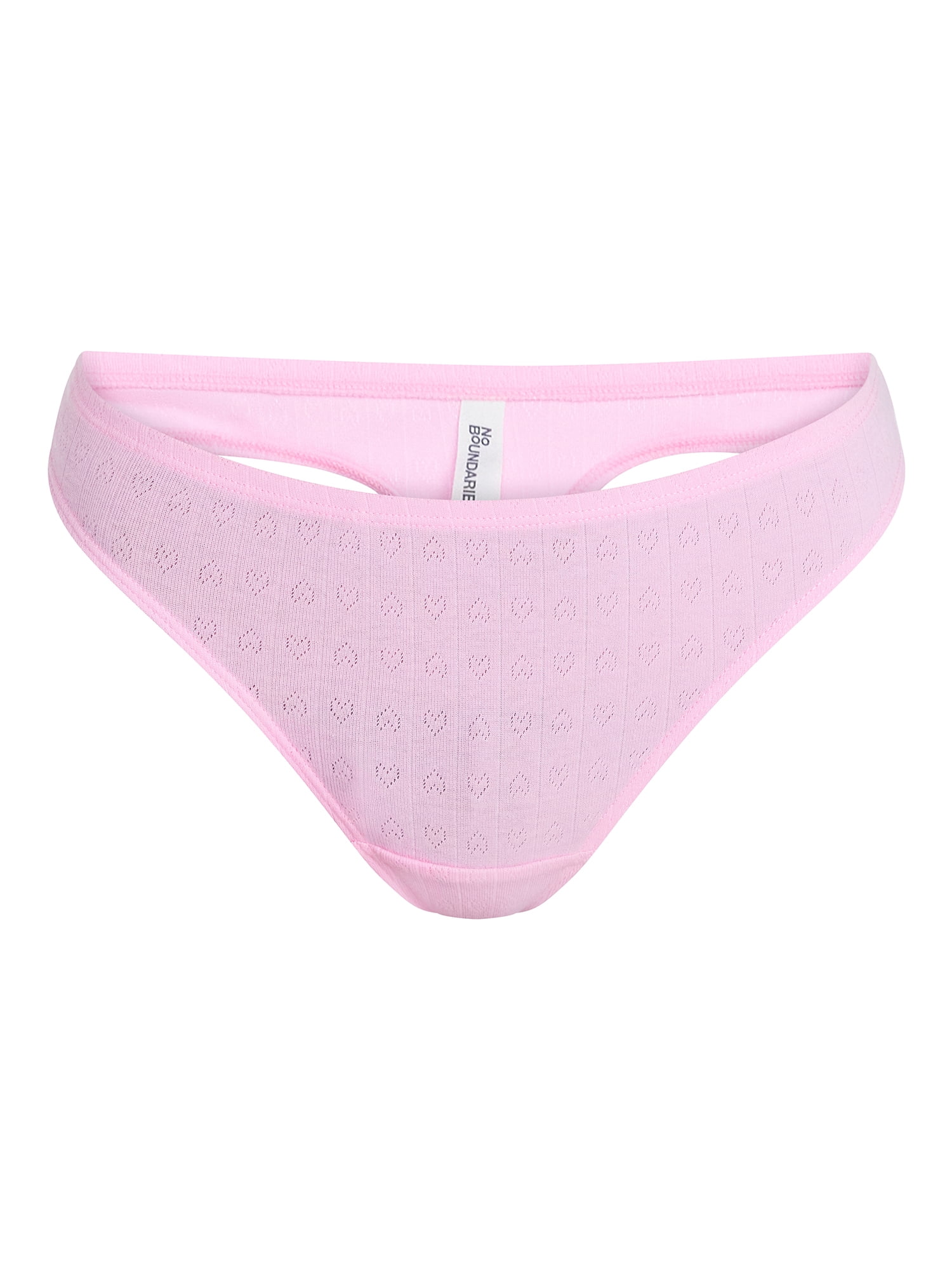 No Boundaries Women's Thong Panty Cotton, 1-pack, Sizes XS-XXXL