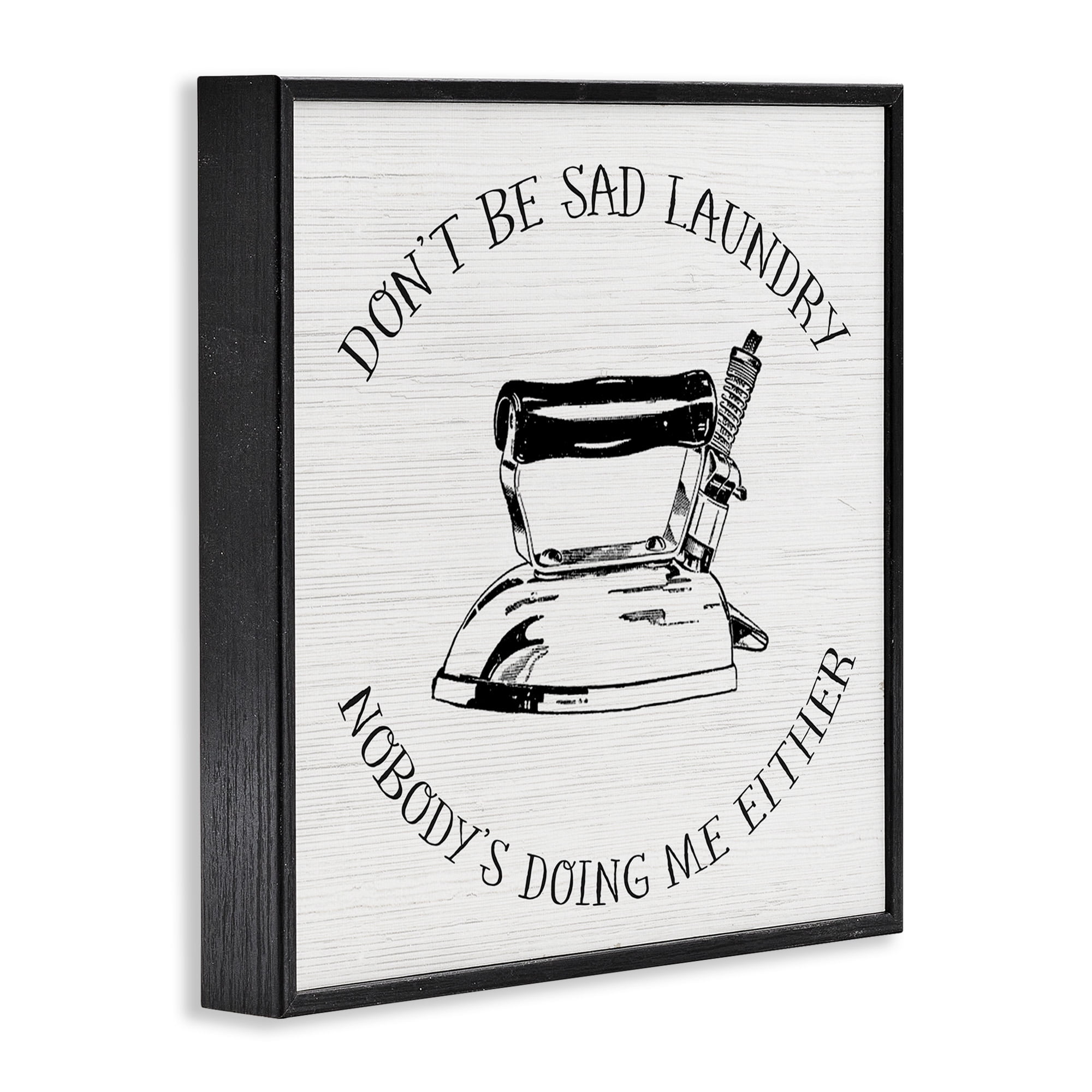 Stupell Industries Sassy Vintage Laundry Phrase Typography Painting Black Framed Art Print Wall Art, 17 x 17