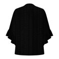 thumbnail image 5 of TKLPEHG Women's 3/4 Sleeve Tops Crew Neck Button Three-quarter Sleeve Shirt Fashion Casual Lightweight Loose Solid Color Fall Tops Comfy Blouses Pullover (Black,M), 5 of 5