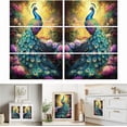 thumbnail image 1 of 6 láminas de calcomanías para muebles con diseño de pavo real (30 x 15 cm) con flores de peonía vintage. Adhesivo de transferencia UV autoadhesivo para decoración de paredes., 1 of 7