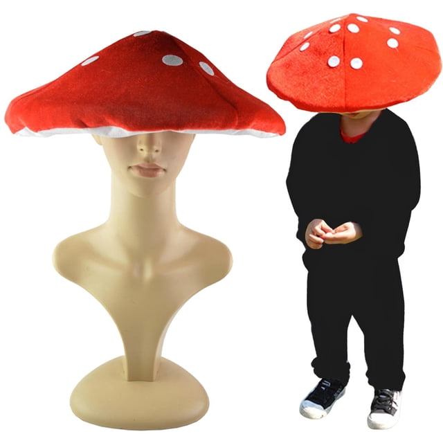 Sombrero de hongo rojo, disfraz de , sombrero de dibujos animados de novedad decorativa, gorras de , Halloween, Carnaval, Macarena Sombrero de champiñón rojo