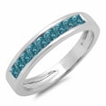 thumbnail image 1 of Dazzlingrock Collection 0.75 Carat (ctw) 10K Princess Blue Diamond Wedding Stackable Ring 3/4 CT, White Gold, Size 9.5, 1 of 1
