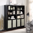 thumbnail image 2 of Manhattan Comfort Sheridan Engineered Wood Bookcase Cabinet in Black - Set of 2, 2 of 9