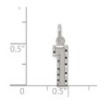 thumbnail image 2 of FB Jewels Sterling SIlver Rhodium-plated Small Diamond-cut #1 Charm, 2 of 2