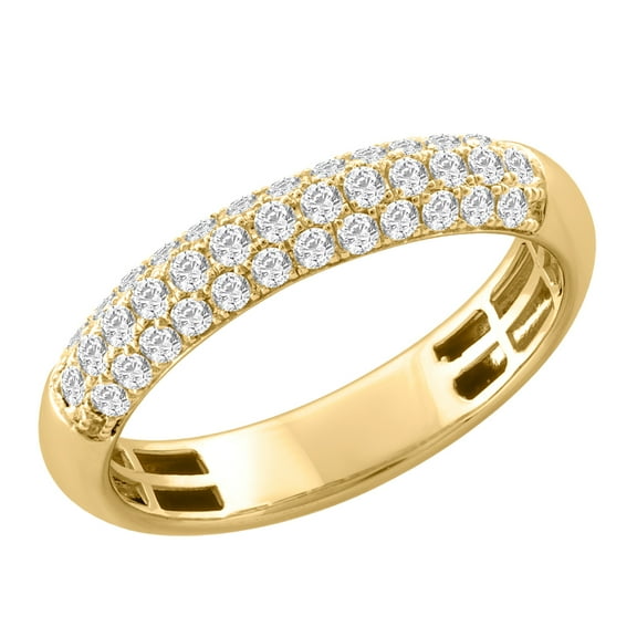 1/2 Carat Diamond Unisex Wedding Band Ring in 10K Yellow Gold (Ring Size 11)
