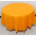 thumbnail image 1 of Nvzi 5pcs Orange 83.85 Inch Disposable Plastic Tablecloths Round Table Cloth Plastic Table Cover for Parties, 1 of 5
