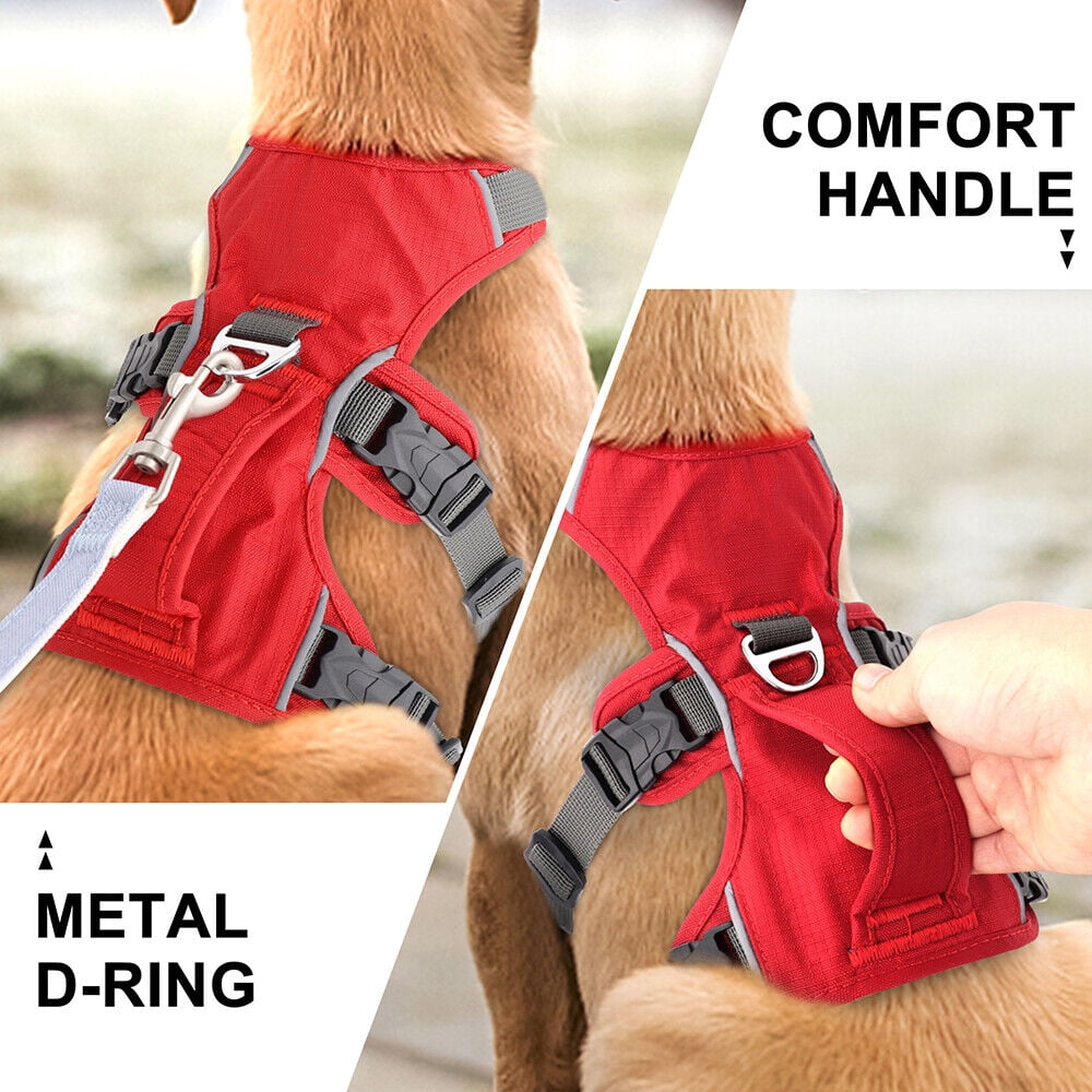 Beirui Strong Nylon Dog Harness with Handle Reflective No Pull Escape Proof Vest Waterproof Adjustable for Medium Large Dogs