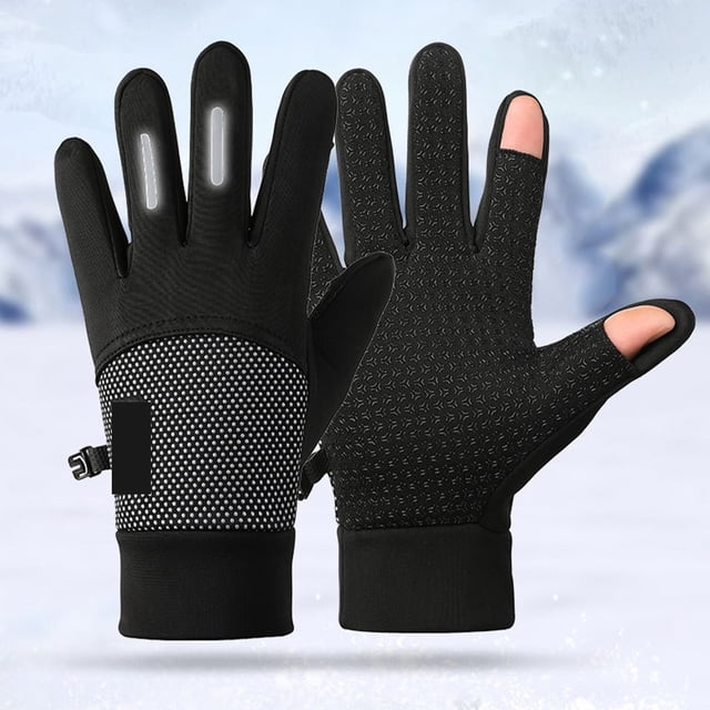Guantes de ciclismo para hombre | Impermeables, resistentes al viento y con aislamiento térmico para esquiar | Compatibles con pantallas táctiles y palma antideslizante