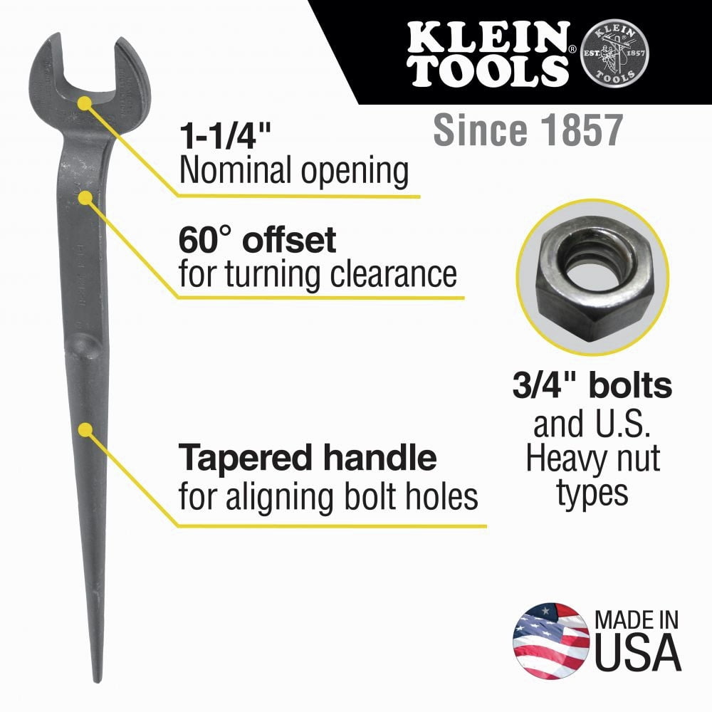 Klein Tools Spud Wrench 1-1/4In Heavy Nut