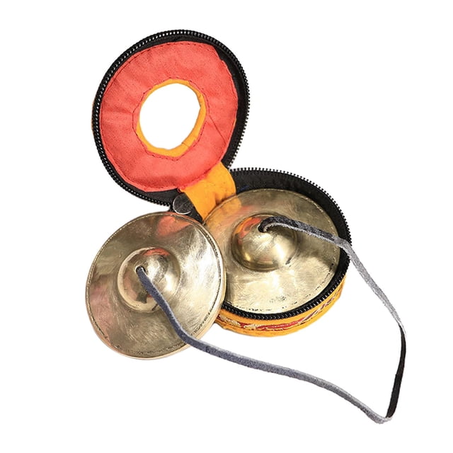 Platillos tibetanos Tingsha, campanas de meditación, latón, 6,5 cm, decoración de , tamaño pequeño, regalo creativo, instrumento de percusión, , Estilo D