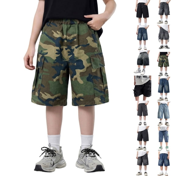 Baggy Jean Shorts for Boys Girls Straight Leg Loose Fit Denim Jorts Summer Bermuda Denim Shorts Vintage Y2K Streetwear Shorts for Boys & Girls ( 5-6 Years)