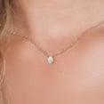 thumbnail image 3 of Gem Stone King 14K Yellow Gold Simulated White Opal Pendant Necklace for Women | 1.00 Cttw | Gemstone October Birthstone | Oval Cabochon 8X6MM | With 18 inch Chain, 3 of 6