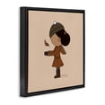 thumbnail image 3 of Stupell Industries Autumnal Girl with Leaf Black Framed Floater Canvas Wall Art design by Sierra Siler, 18 x 18, 3 of 9