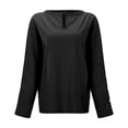 thumbnail image 6 of Women's V Neck Long Sleeve Button Top Solid Color Casual Loose Blouse plus Size Bathing Suits for Women 3xl for Swim Suits plus Size Womens Bathing Suit Shorts plus Sized Swim Suits 2x Womens Tops, 6 of 8
