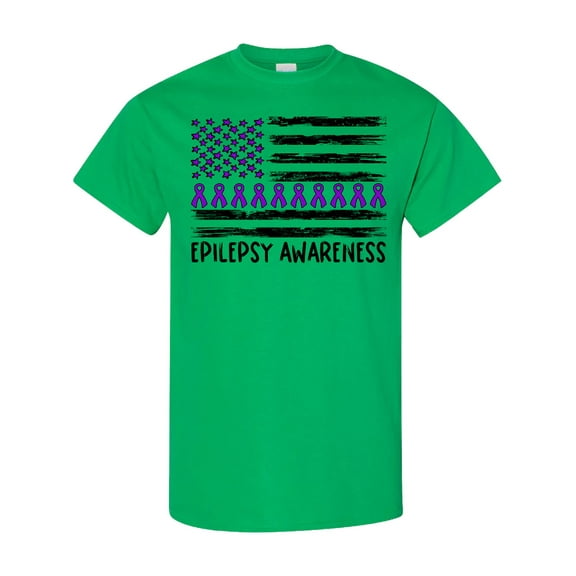 Inktastic Epilepsy Awareness Purple Ribbons and Flag T-Shirt