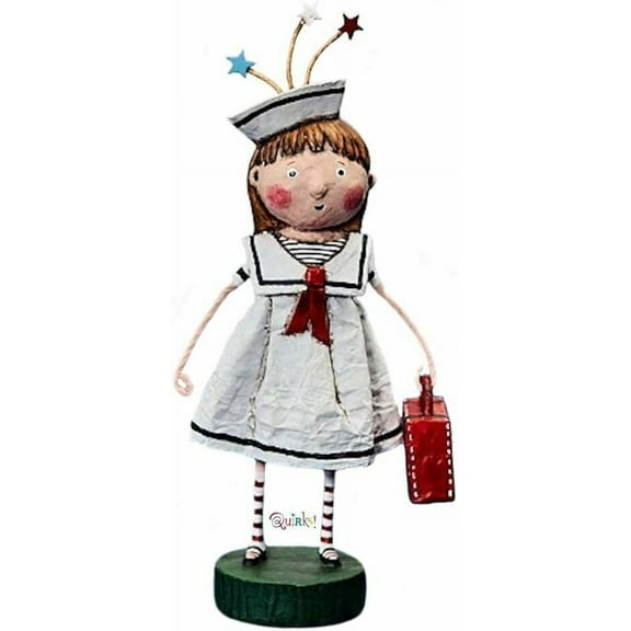BON VOYAGE Whimsical Girl Sailor Outfit Figurine 7" Tall, Lori Mitchell, by ESC