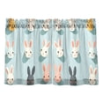 thumbnail image 7 of Yayeee Kitchen Curtains Tier Pair Light Filtering 27"x36" Rod Pocket Short Cafe Window Panel, Green Cute Rabbits, 7 of 7