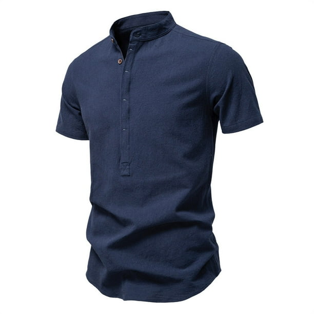 pstuiky camisetas para hombre, Suéter informal de manga corta con cuello alto y diseño liso cómodo para hombre camisetas de hombre s