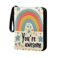 thumbnail image 2 of Trading Card Binder Album 400 Pockets 50 Removable 4-Pocket Pages Waterproof Cute Rainbow with Stars and Hearts, 2 of 6