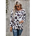thumbnail image 3 of POGLIP Women's White Leopard Long Sleeve Top, 3 of 6