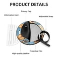 thumbnail image 4 of Corgi Dog 2Pcs PU Leather Round Luggage Tags with Privacy Cover and Name ID Tag for Suitcase, Handbags, Backpacks, School Bags, 4 of 6