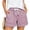Purple, variant on QTBIUQ Striped Shorts for Women Elastic Waist Drawstring Side Pockets Casual Summer Shorts