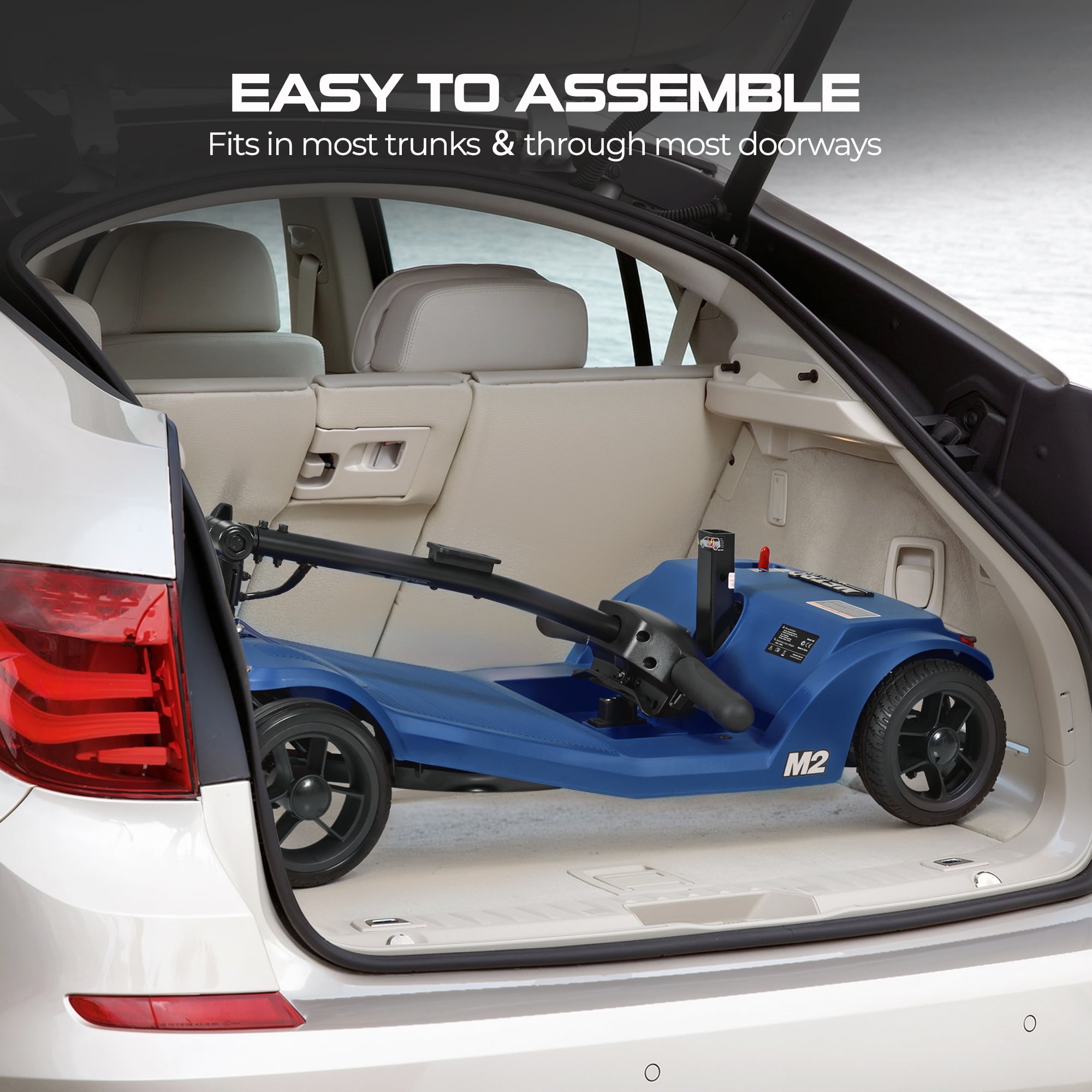 LEGAHOME Compact Mobility Scooter, Electric Powered 4 Wheels Scooter for Seniors, Lightweight Folding Motorized Scooters with LED Headlight, Heavy Duty Elderly Mobility Scooter, Holds 330lb, Blue