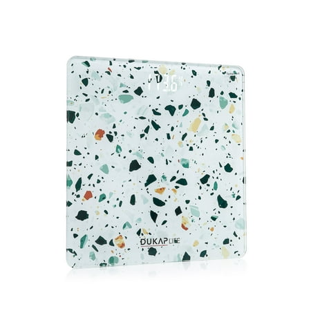 DUKAP LIFE Unique Digital Bathroom Body Weight Scale with Hidden LED Screen Display - TERRAZZO Design