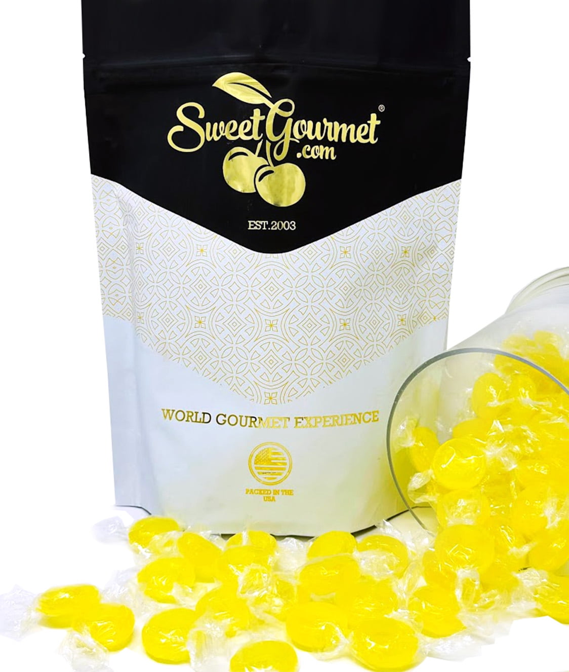 SweetGourmet Sugar-Free Lemon Buttons Hard Candy | 2 Pounds