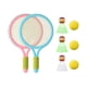 thumbnail image 3 of Raquetas de tenis para niños, juegos de bádminton, raqueta de tenis, juego de agarre cómodo, juguete Azul rosado, 3 of 9