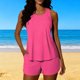 thumbnail image 2 of Conjunto de Bikini de Cintura Alta para las Mujeres Color Sólido sin Espalda Top de Hombro con la Parte Inferior de Corte Alto, Conjunto de Bikini de Corte Alto para las Mujeres, 2 of 9