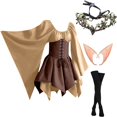 thumbnail image 1 of NMMUED 4 Pcs Costume Médiéval Femme Robe Renaissance Robe Victorienne pour Femme Costume Renaissance Femme, Kaki 2 L, 1 of 3