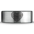 thumbnail image 2 of Tungsten Bear Paw Heart Shaped Emoji Band Ring 8mm Men Women Comfort Fit Brushed Gray Flat Cut Black Polished, 2 of 4