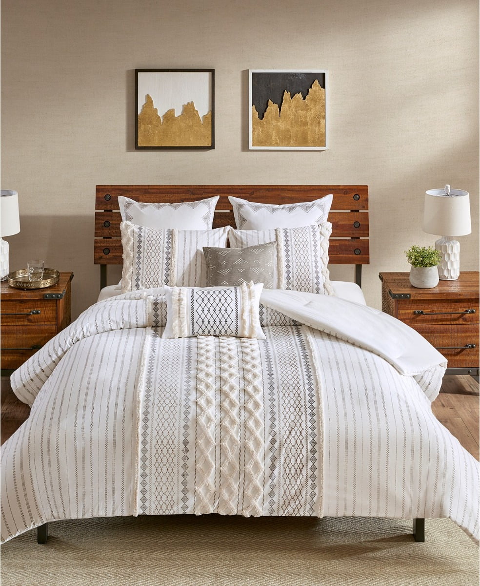 Cotton Comforter Mini SetColorIvory,SizeFull/Queen