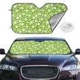 thumbnail image 2 of Haiem Green White Flowers Car Windshield Sun Shade - Blocks UV Rays Sun Visor Protector, Sunshade to Keep Your Vehicle Cool, Universal Fit SUV Van Sedan-Small, 2 of 7
