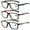 3 Pairs, variant on 3 Pairs of Men's Blue Light Blocking Sports Reading Glasses 3.00 Ultra-light Two-tone Presbyopic Glasses Square Readers +3.00